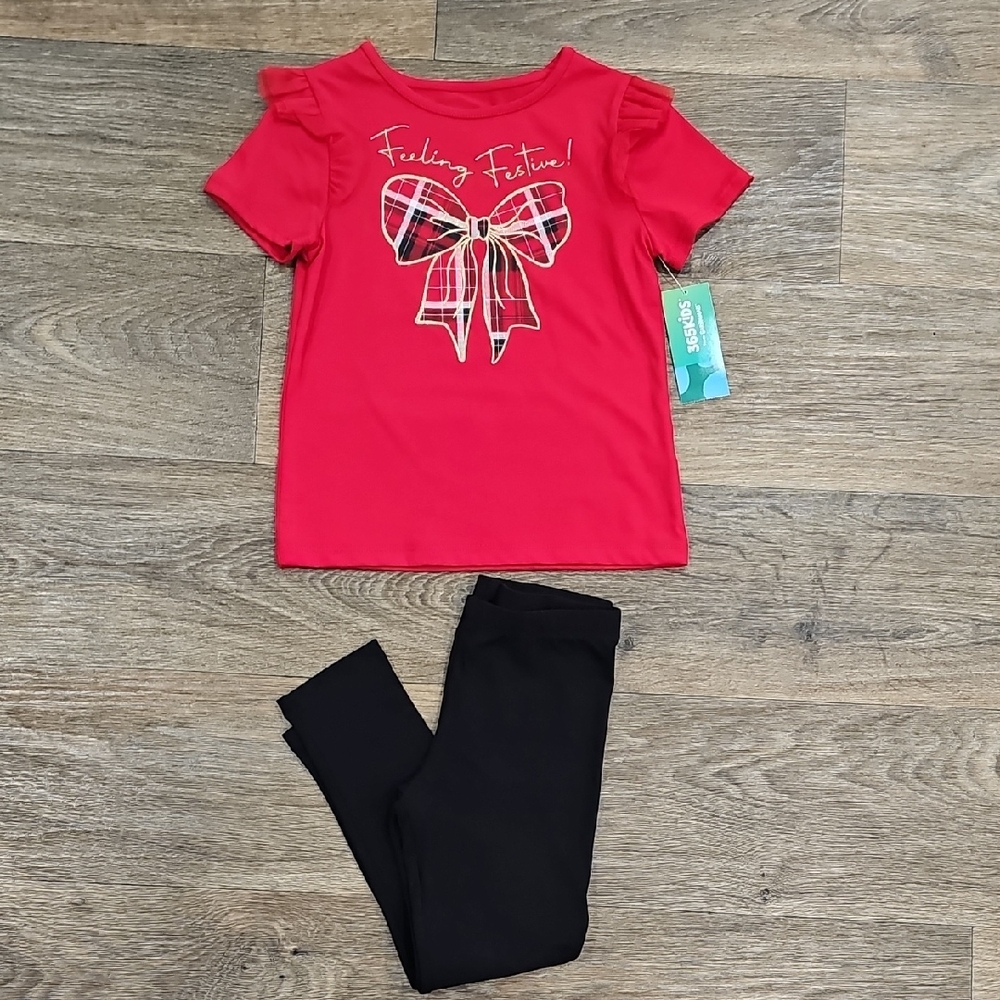 Girls Feeling Festive Top And Matching Leggings